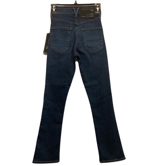 NWT VERONICA BEARD Carly High Waist Kick Flare Jeans 23 Bright Blue - Picture 10 of 10